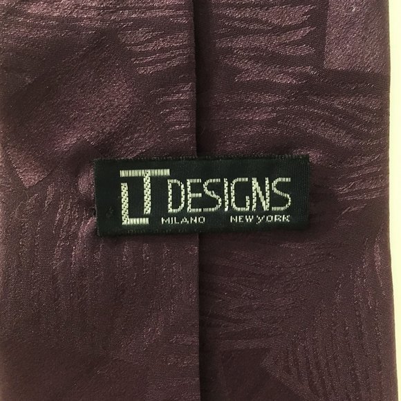 LT Designs Neck Tie 100% Silk Purple Gray Green - Picture 6 of 8